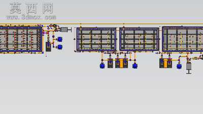 车架线 前处理电泳 水槽管路图 3D模型