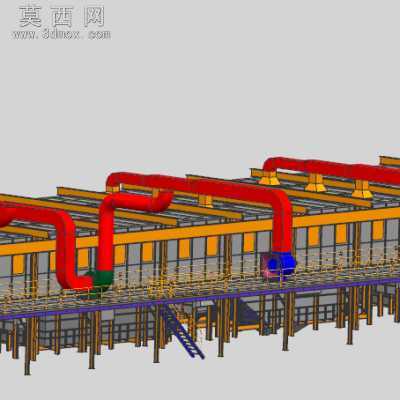 车架前处理电泳线 3D模型