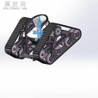 全地形履带驱动单座越野轮椅 3D模型