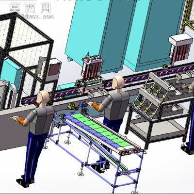 半自动化焊接生产线 3D模型