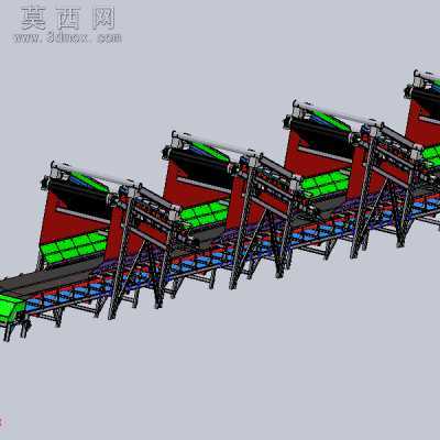 1600x42000带式传送带输送机 3D模型