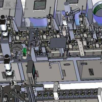 全自动马达组装生产线完整复杂大型非标设备 3D模型