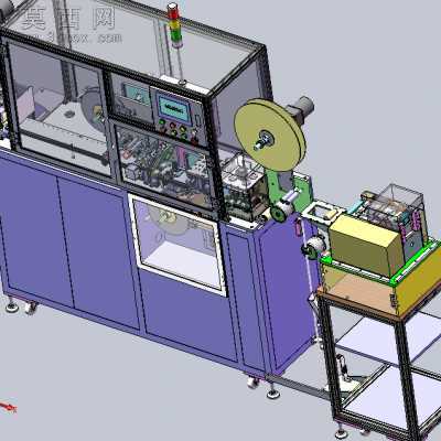 贴双面胶机、贴FPC线非标全自动化贴双面胶带机械设备 3D模型