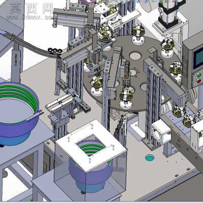 马达波珠弹簧片自动组装机螺丝螺母组装 3D模型