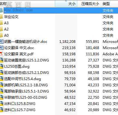 螺旋输送机毕业设计含图 CAD图纸