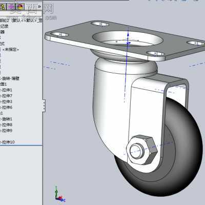 几款常用的脚轮Solidworks标准件 3D模型