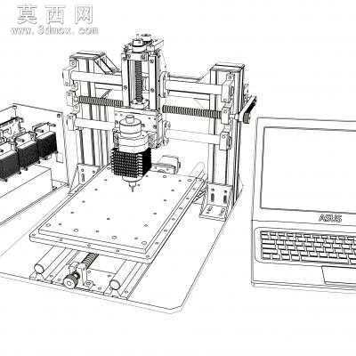 CNC迷你雕刻机 3D模型