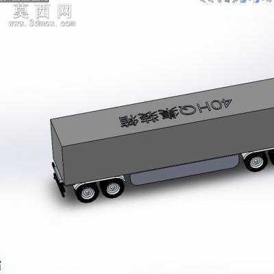 40HQ集装柜+车 3D模型