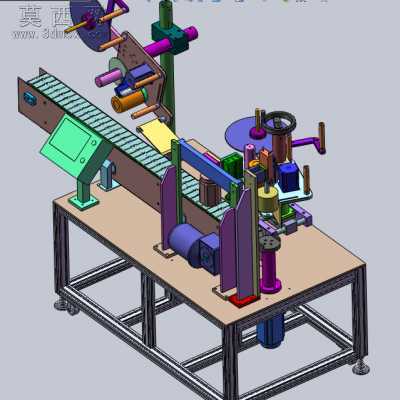 高速全自动圆瓶贴标机 3D模型
