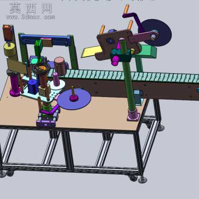 高速全自动圆瓶贴标机 3D模型