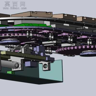 四色转盘移印机转盘系统 3D模型