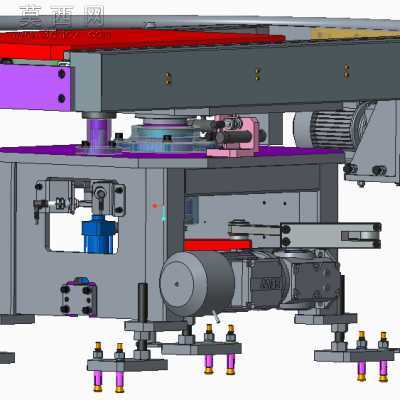 电机驱动90度定位转台 3D模型