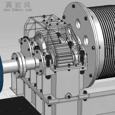 起重卷扬机卷筒三维 3D模型