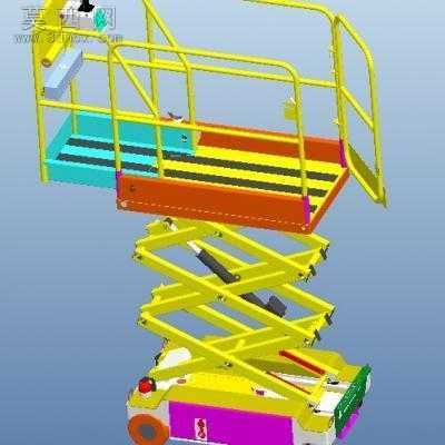 自行式升降机升降平台电路图+3D模型+工程图 3D模型