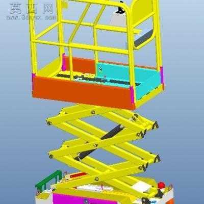 自行式升降机升降平台电路图+3D模型+工程图 3D模型