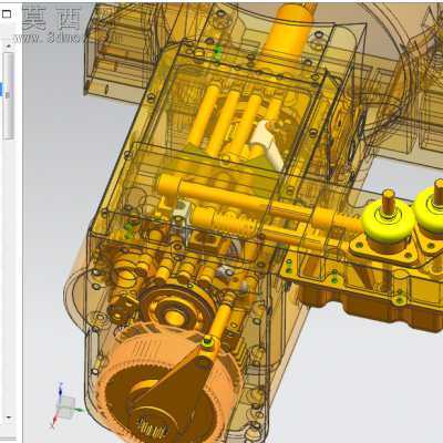 100马力拖拉机变速箱详细结构 3D模型