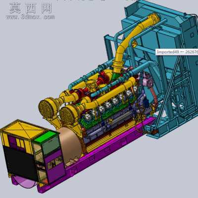 大马力柴油机、大型设备发动机 3D模型