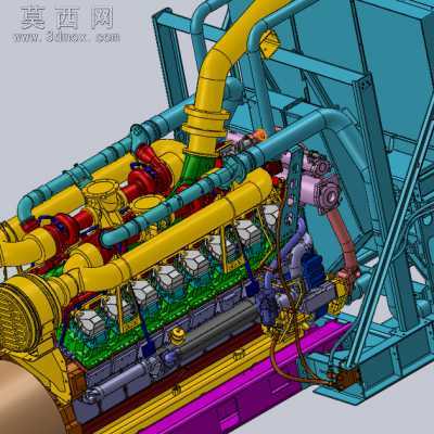 大马力柴油机、大型设备发动机 3D模型