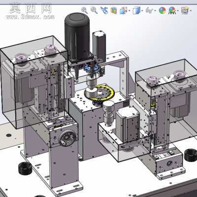 自动化链轮齿轮去毛刺设备(全套清单BOM+工程图+3D图) 3D模型