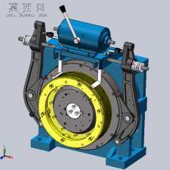 永磁同步电机直驱曳引机 3D模型