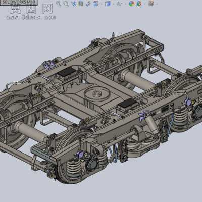 214次火车转向架 3D模型