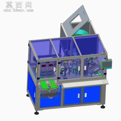 双转盘风扇扇页组装机:扇页充入磁一体机 3D模型