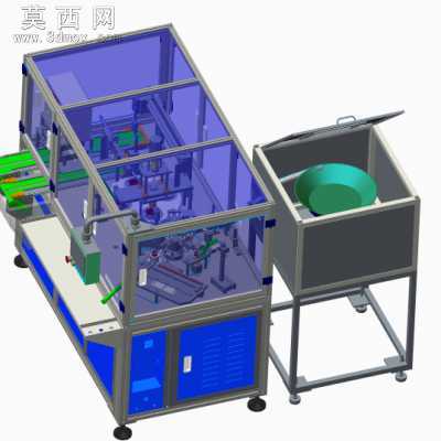 双转盘风扇扇页组装机:扇页充入磁一体机 3D模型