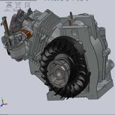 单缸四冲汽油发动机 3D模型