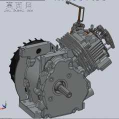 单缸四冲汽油发动机 3D模型