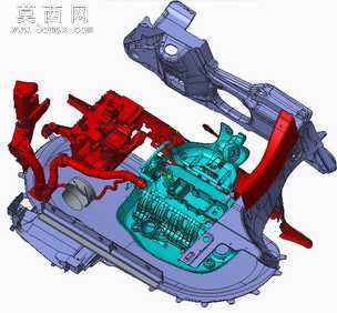 XX轿车发动机舱外包结构 3D模型