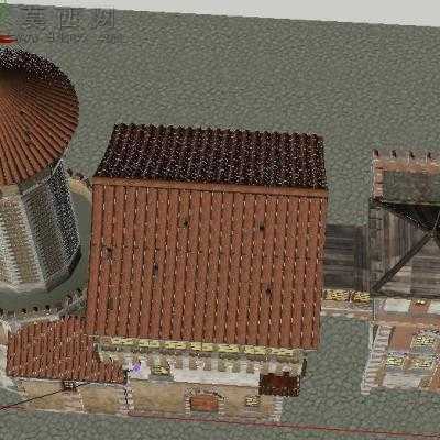 欧洲中世纪宫殿建筑 3D模型