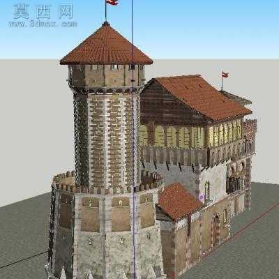 欧洲中世纪宫殿建筑 3D模型