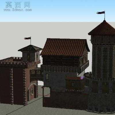 欧洲中世纪宫殿建筑 3D模型