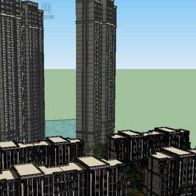 欧式小区规划景观 3D模型