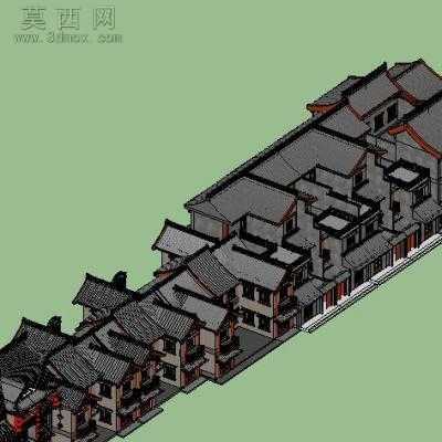民国风格商业街建筑房 3D模型