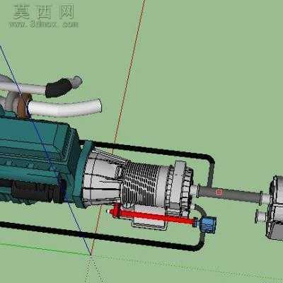移动式液压汽车起重机动力装置 3D模型