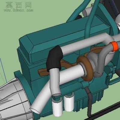 移动式液压汽车起重机动力装置 3D模型