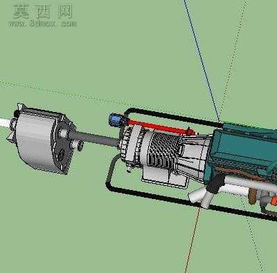 移动式液压汽车起重机动力装置 3D模型