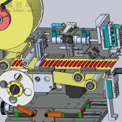 完整通用贴标机构成熟产品 3D模型