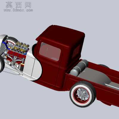 Hotrod改装型皮卡车 3D模型