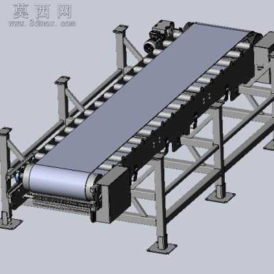 带料斗的带式输送机上料设备 3D模型