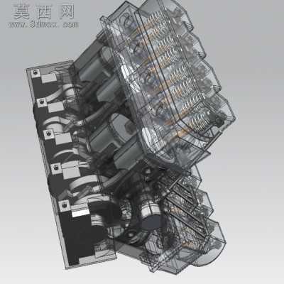V8发动机 3D模型