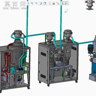 注塑机集中供料系统 3D模型