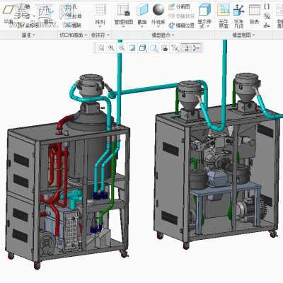 注塑机集中供料系统 3D模型