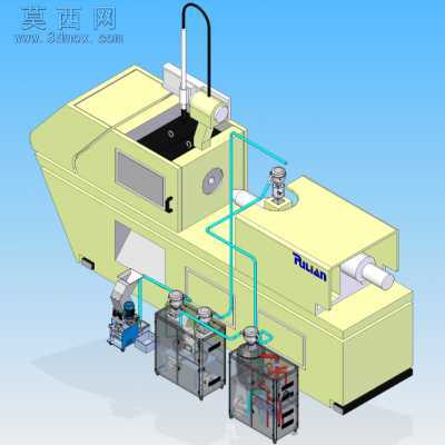 注塑机集中供料系统 3D模型