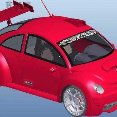 参数化的宝马甲壳虫汽车 3D模型