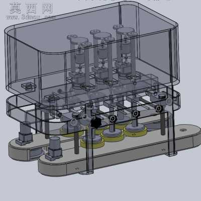 直列螺杆反驳机 3D模型