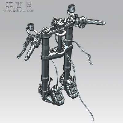 奥林斯叉、摩托车前叉 3D模型