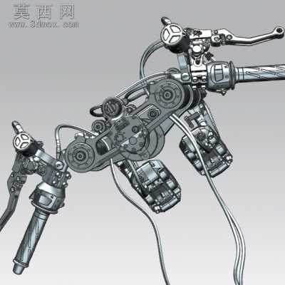 奥林斯叉、摩托车前叉 3D模型