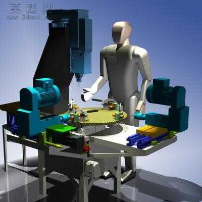 转盘式铣台 3D模型